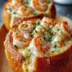 Cheesy Garlic Shrimp Bread Bowls First Image