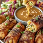 Crispy Spring Rolls with Peanut Sauce First Image