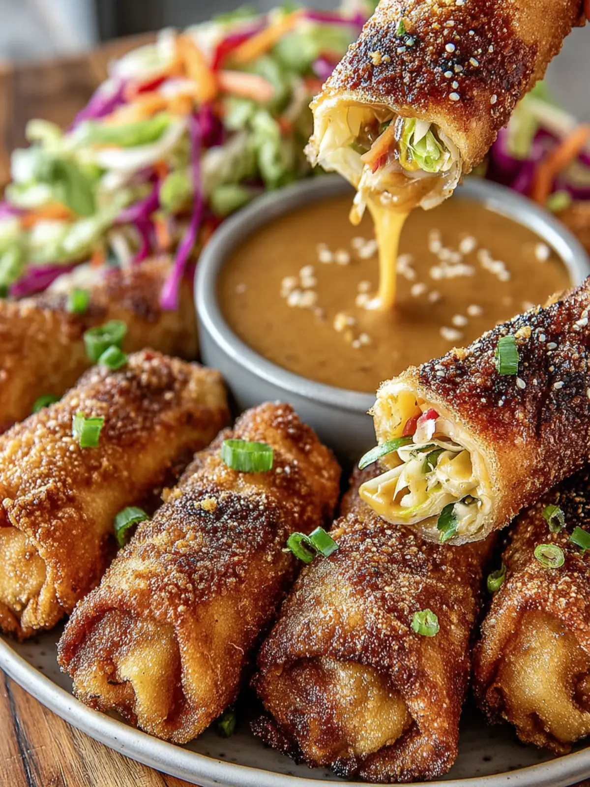 Crispy Spring Rolls with Peanut Sauce First Image