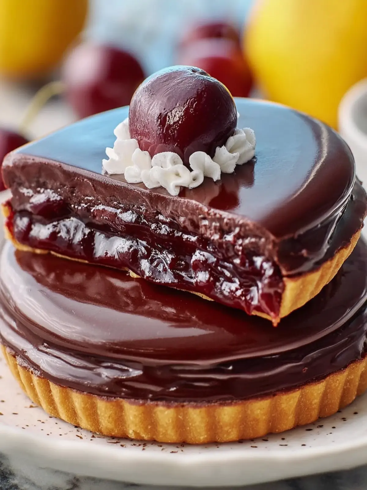 Rich Chocolate Cherry Tart First Image