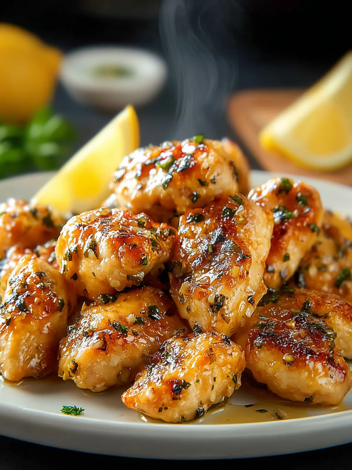 Lemon Garlic Chicken Bites Recipe First Image