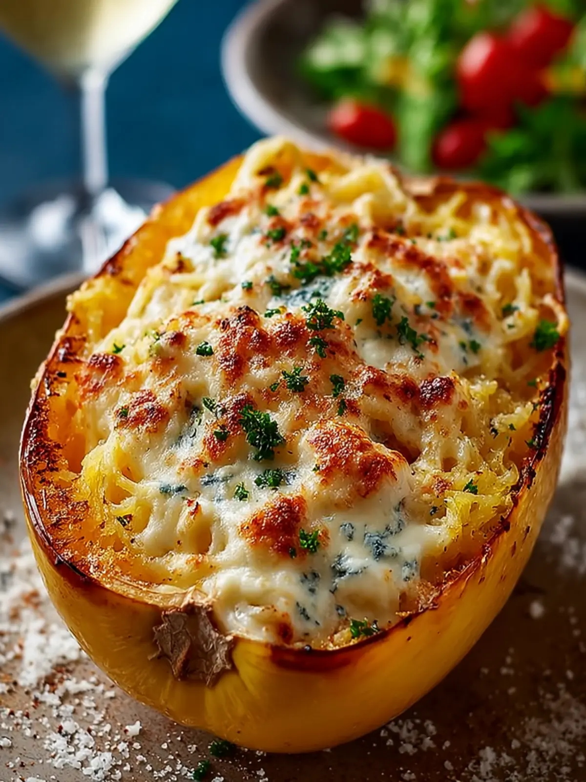 Roasted Spaghetti Squash With Alfredo Sauce and Cheese First Image