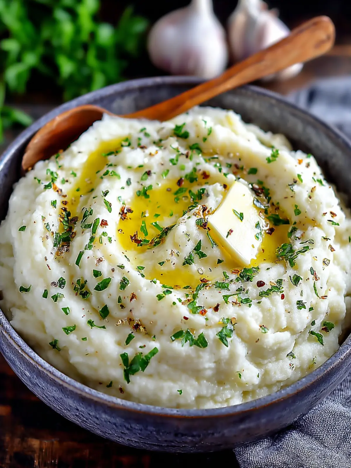 Creamy Mashed Cauliflower with Butter and Herbs Delight First Image