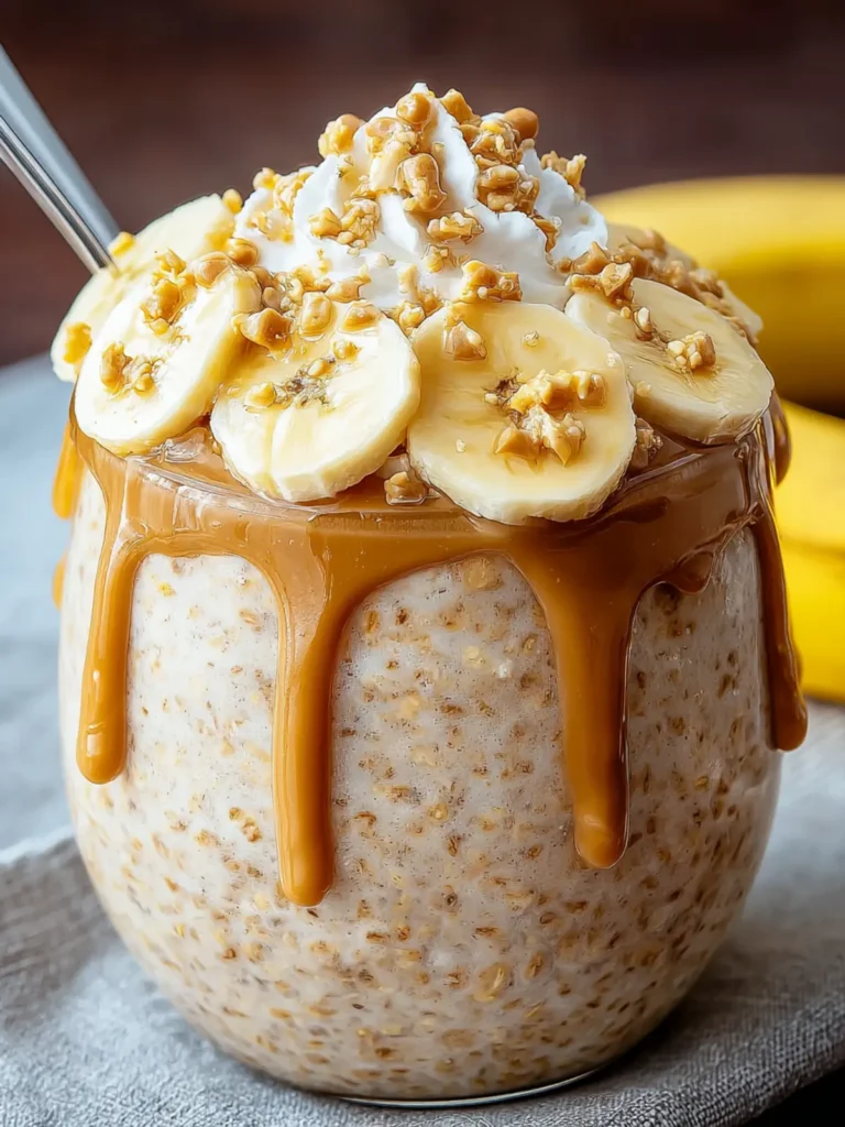 Delightful Peanut Butter Banana Overnight Oats Recipe First Image