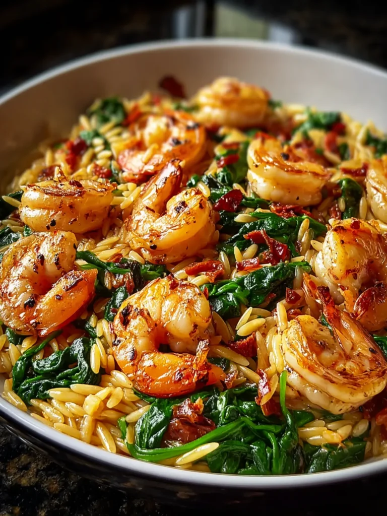 Irresistible 25-Minute Shrimp and Spinach Orzo Skillet First Image