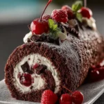 Elegant Black Forest Cake Roll First Image