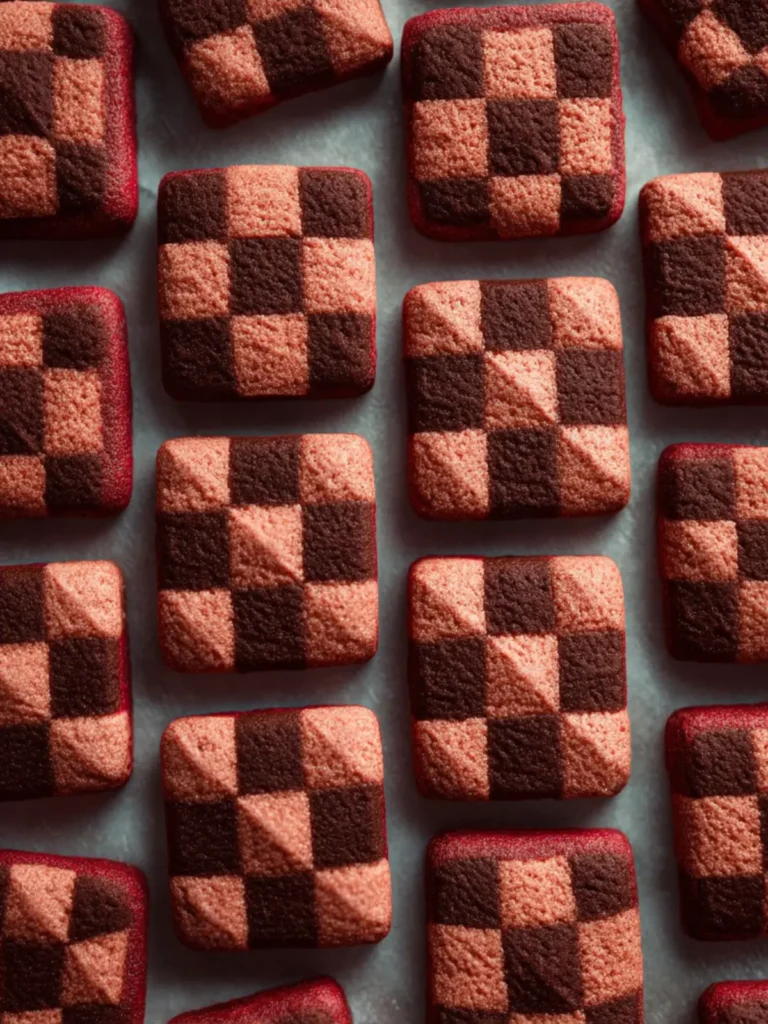 Strawberry Chocolate Checkered Cookies First Image
