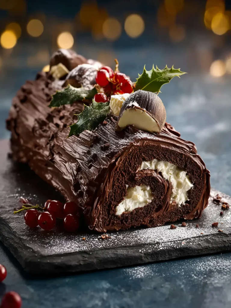 Chocolate and chestnut Christmas log – A Festive Treat First Image