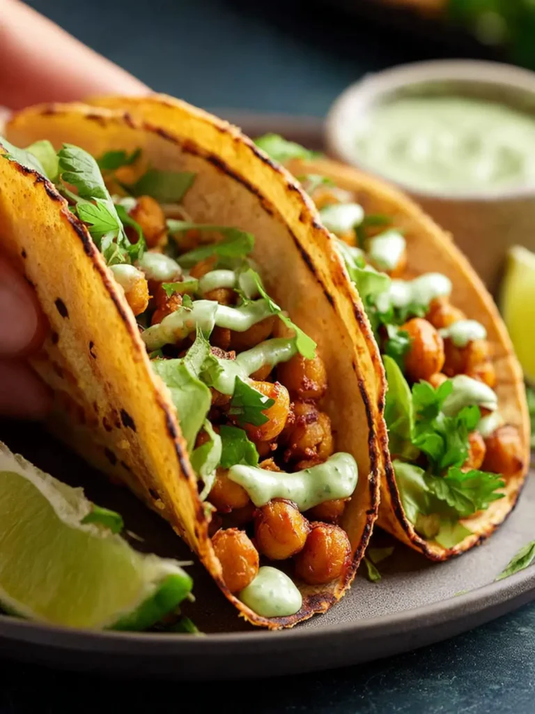 Chickpea Tacos with Cilantro Lime Sauce First Image