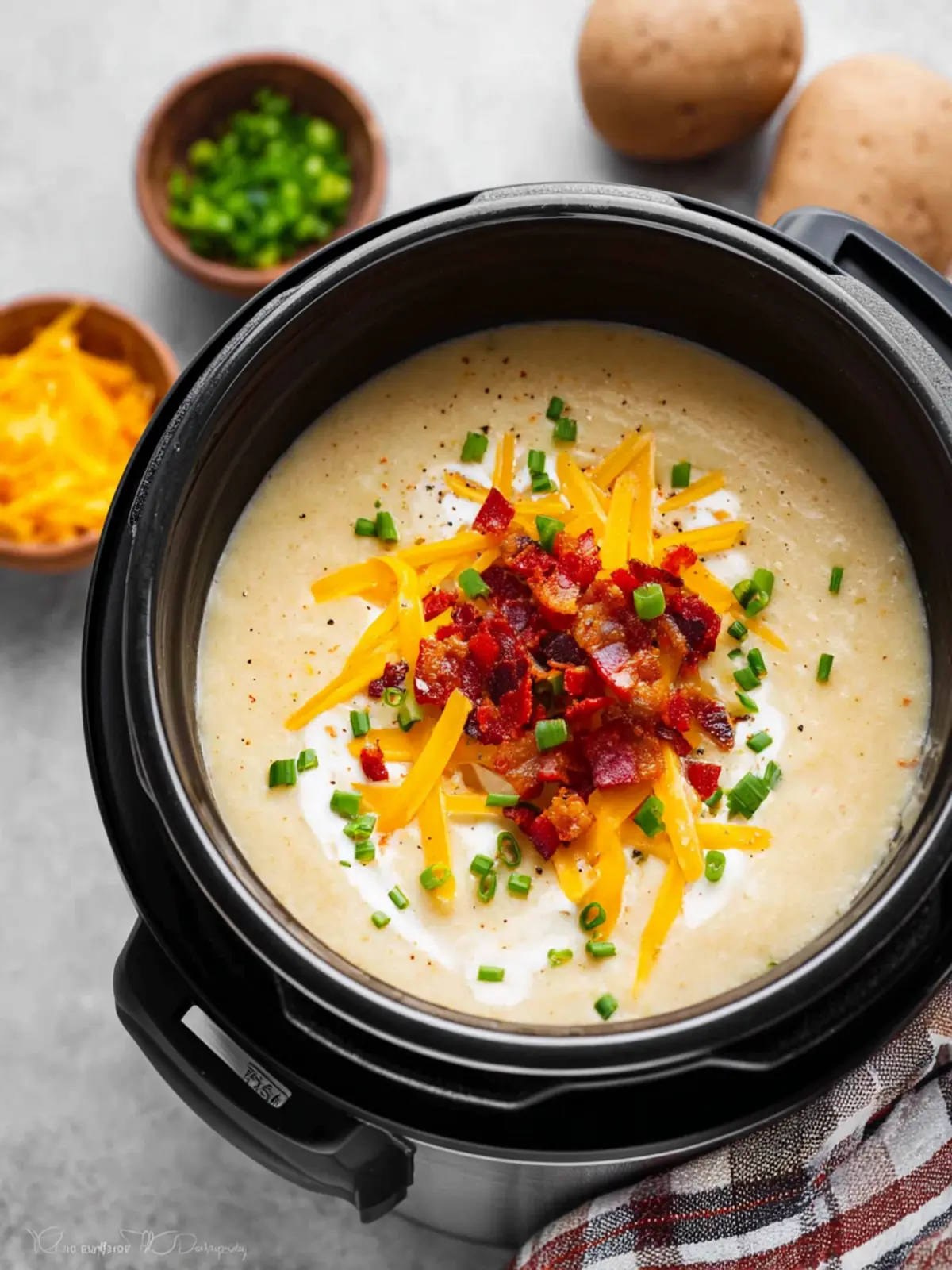 Instant Pot Loaded Potato Soup First Image