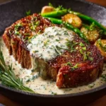 Garlic Butter Steak with Parmesan Cream Sauce First Image