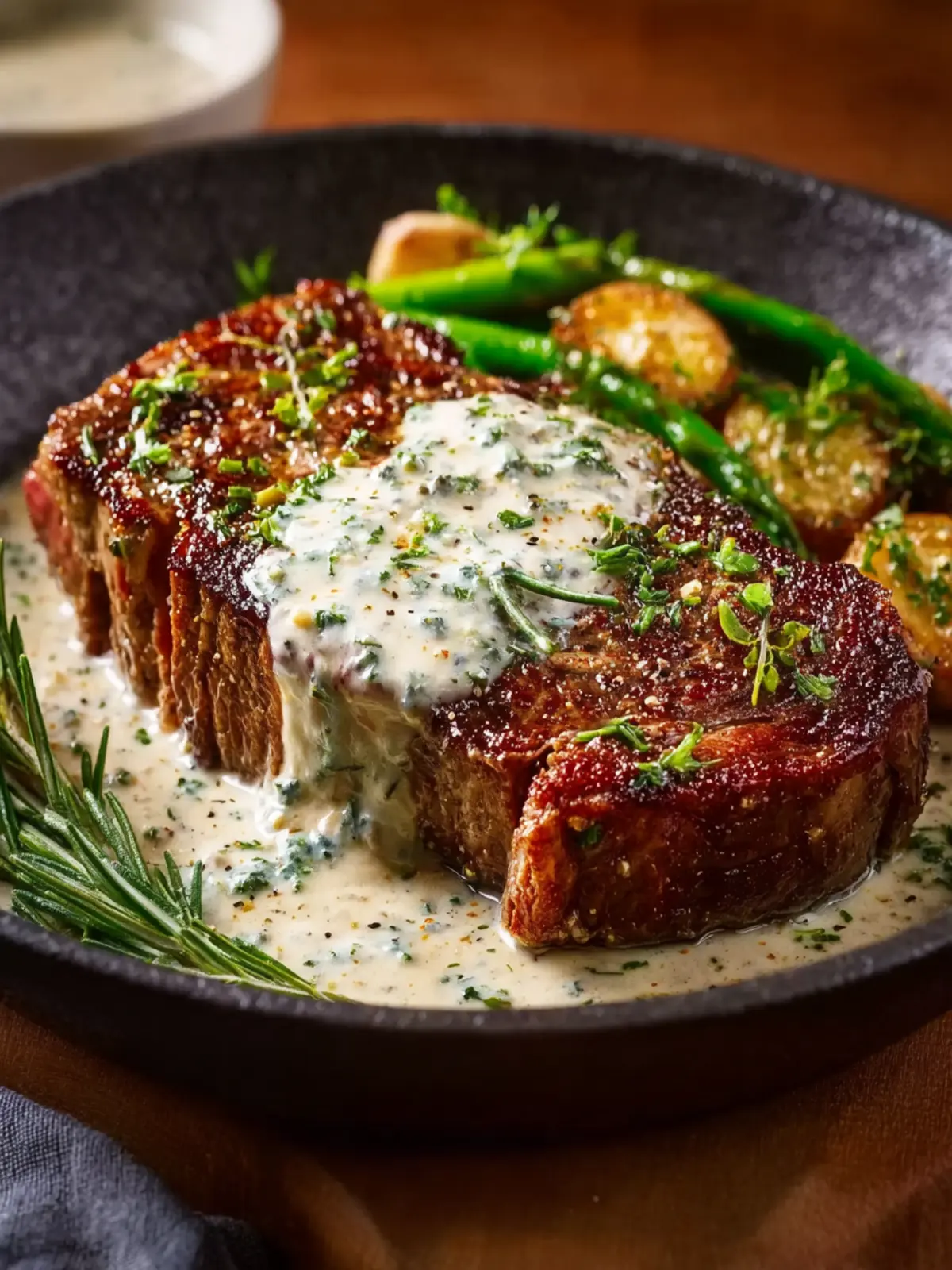Garlic Butter Steak with Parmesan Cream Sauce First Image