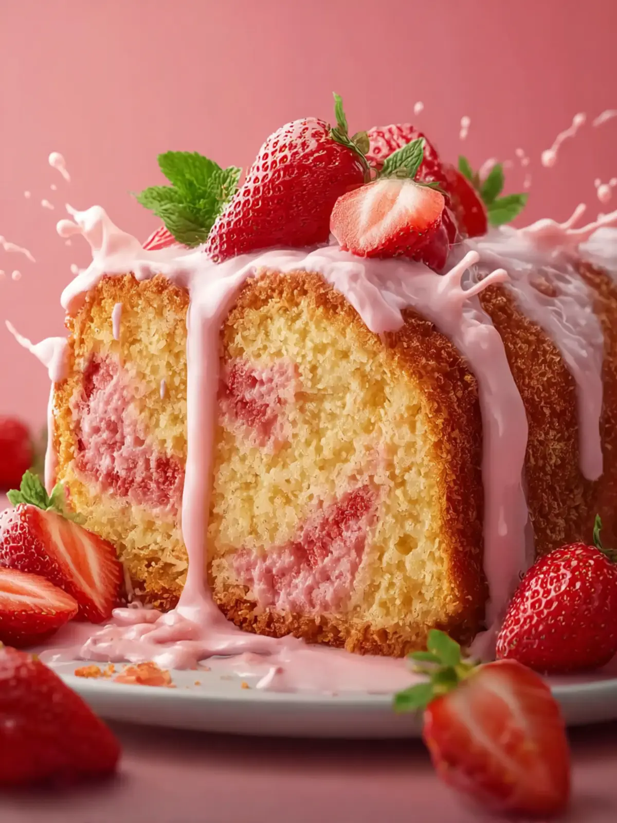 Strawberry Milkshake Pound Cake First Image