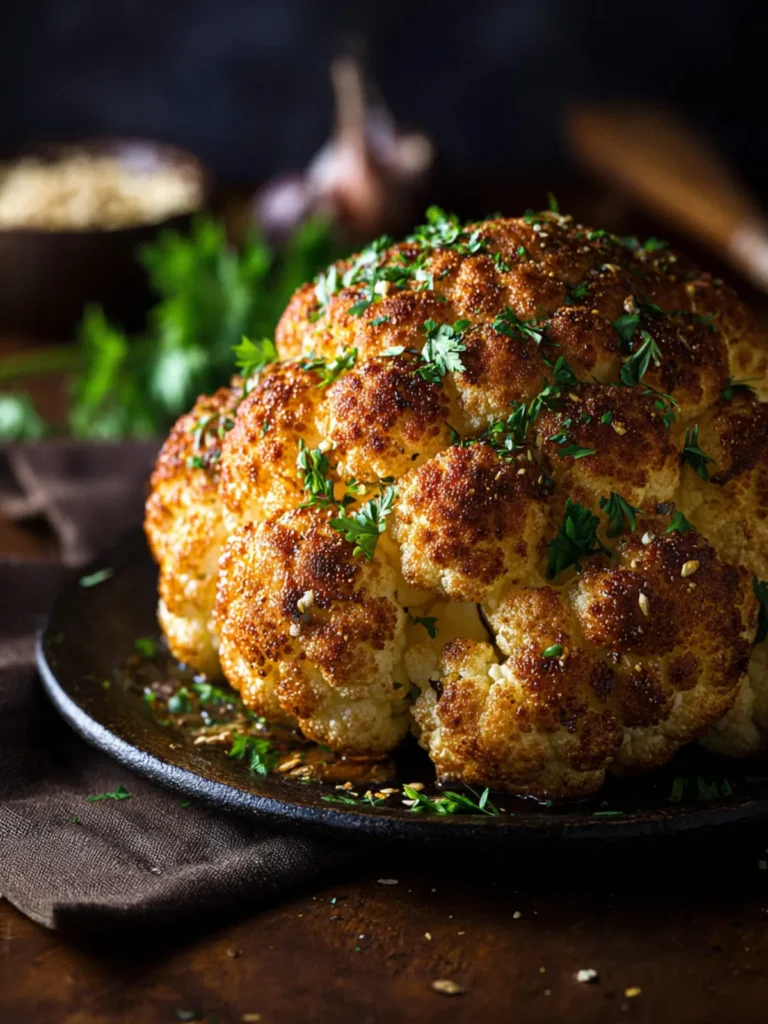 Whole Roasted Cauliflower Recipe First Image