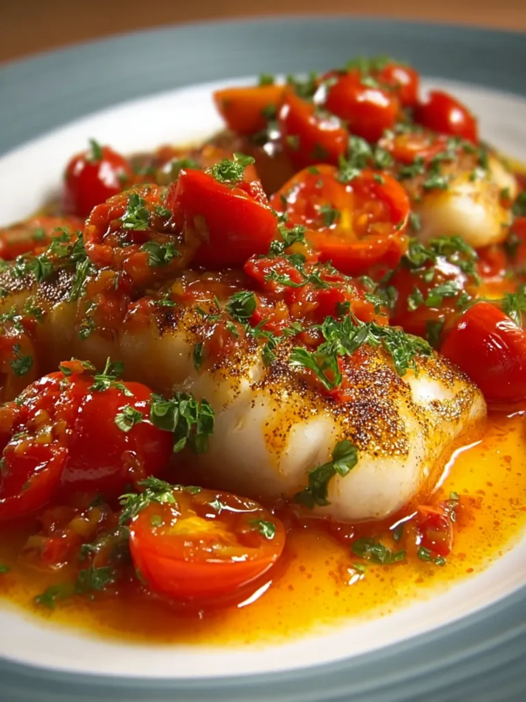 Cod Fillets with Cherry Tomato Sauce First Image