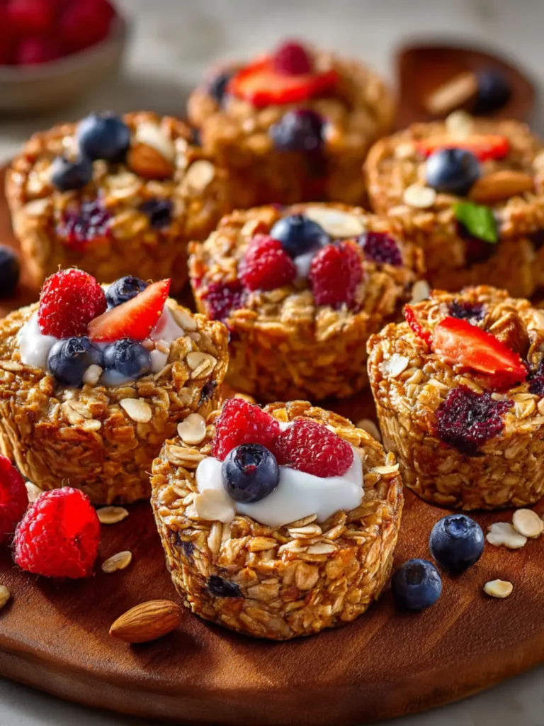 Baked Oatmeal Cups with Greek Yogurt First Image