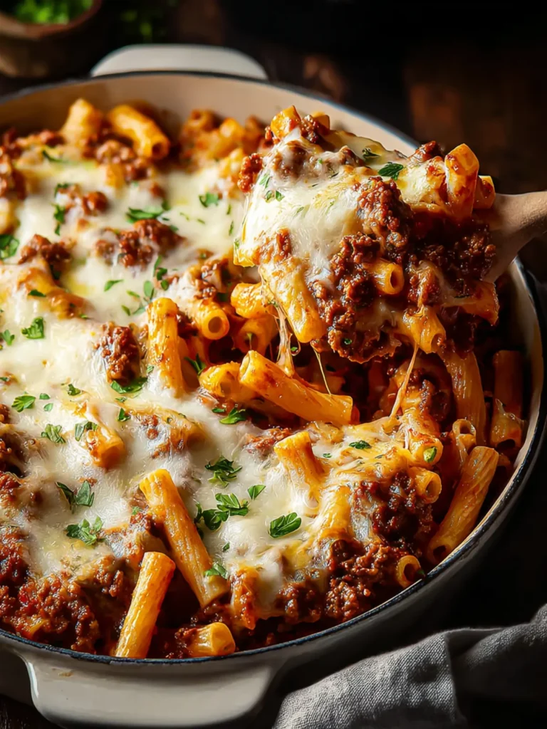 Baked Ziti with Ground Beef: Comforting and Cheesy Delight First Image