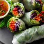 Fresh Vegetable Spring Rolls with Bright Lime Dipping Sauce First Image