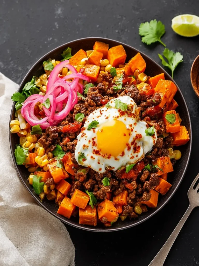 Mexican Street Corn Sweet Potato Beef Bowl First Image