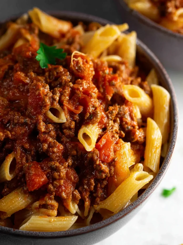 Penne Pasta with Homemade Meat Sauce First Image