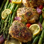 Sheet Pan Chicken And Asparagus First Image