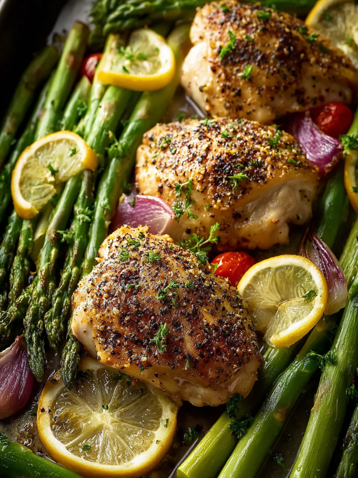 Sheet Pan Chicken And Asparagus First Image