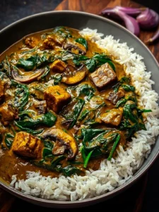 Spinach and Mushroom Curry First Image