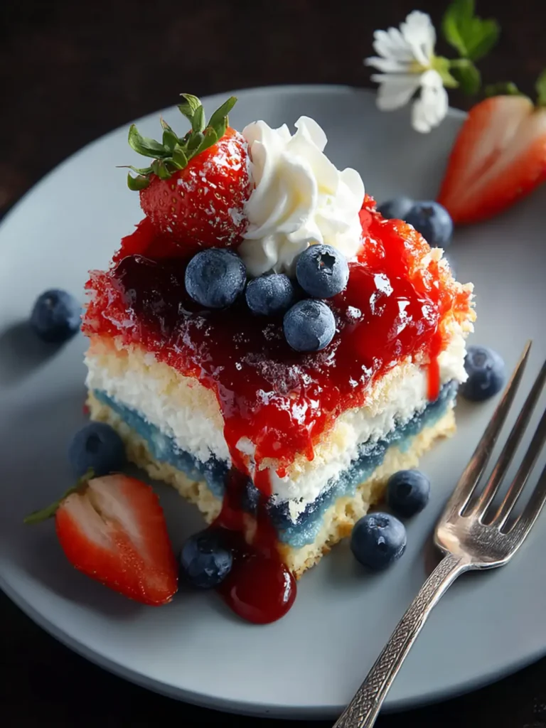 Red White Blue Poke Cake First Image